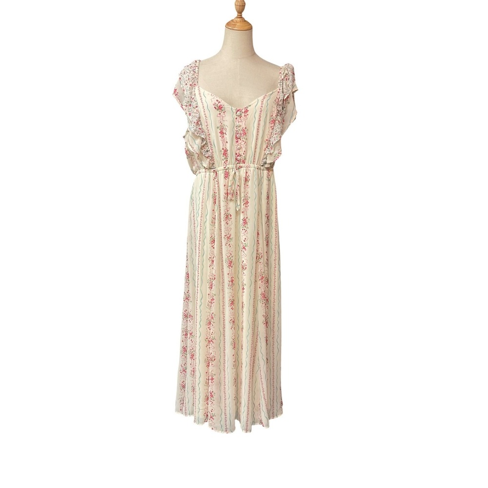torrid Women's Ruffle Chiffon Cottagecore Sweetheart Neckline Midi Dress Sz XL - Picture 6 of 15